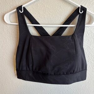 Black Sports Bra with Cross Back Straps